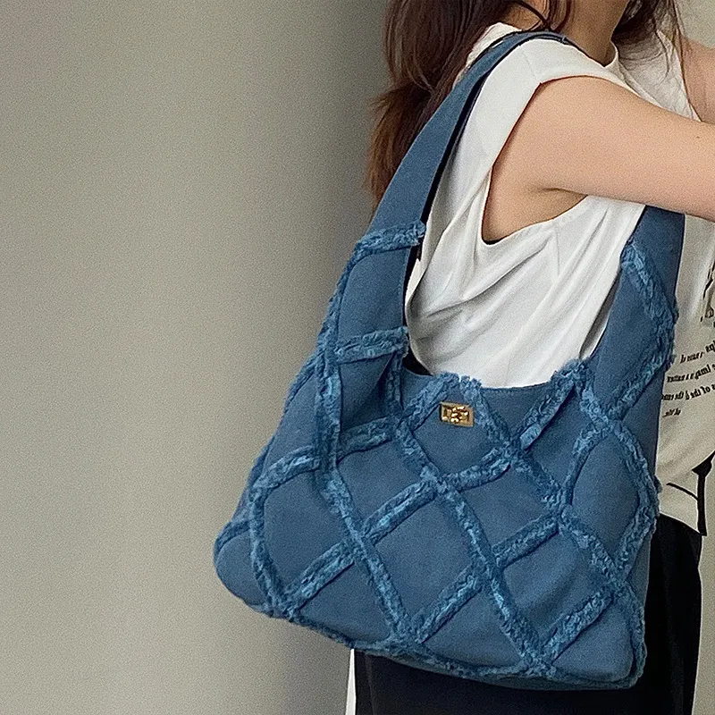 Carksky Denim Shoulder Bag Regular Women's Blue-4