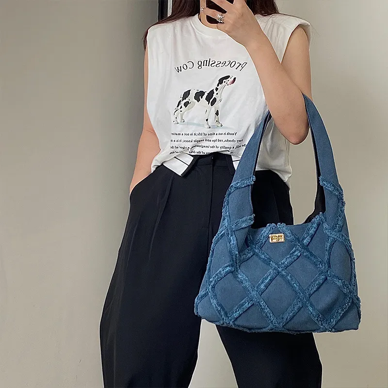 Carksky Denim Shoulder Bag Regular Women's Blue-2