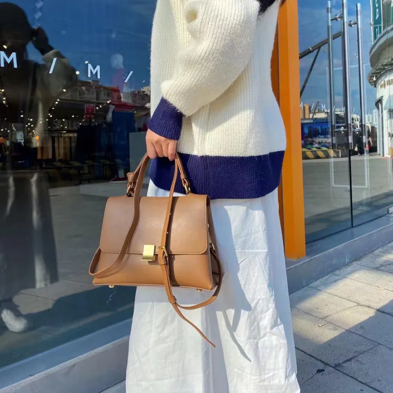 Carksky Cow Leather Shoulder Bag Crossbody Bag Handbag Regular Women's White/Black/Yellow/Blue/Brown/Khaki-21
