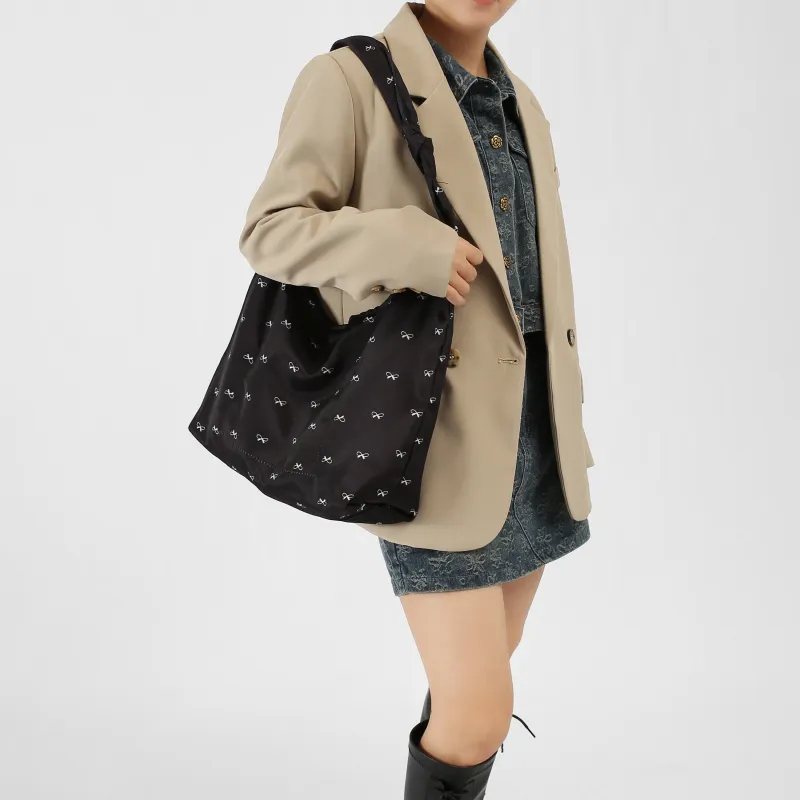 Carksky Canvas Canvas Bag Shoulder Bags Women's Black/White-1