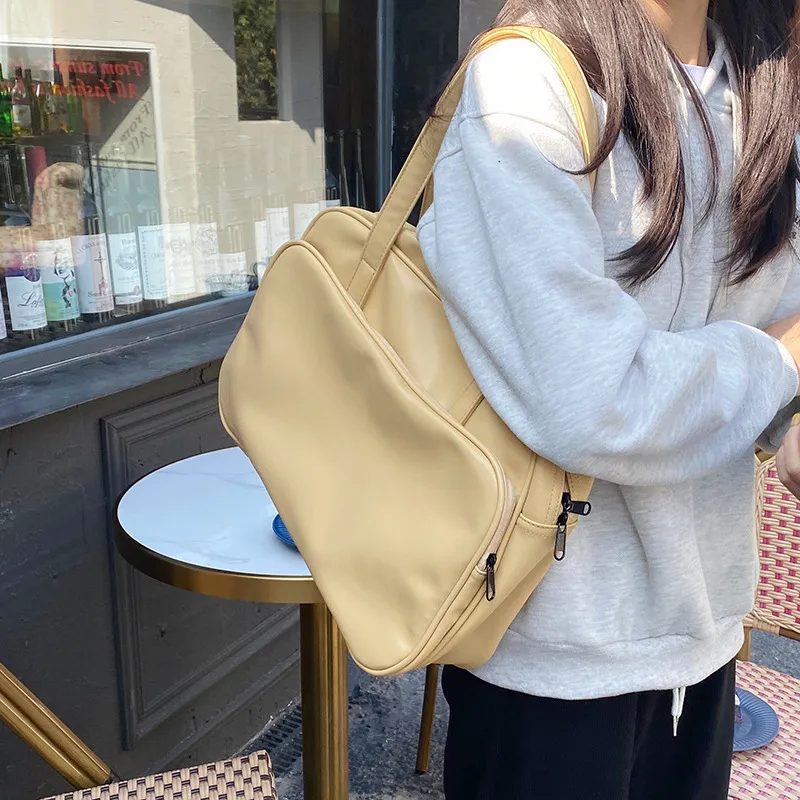 Carksky PU Shoulder Bag Women's Yellow/White/Black-5