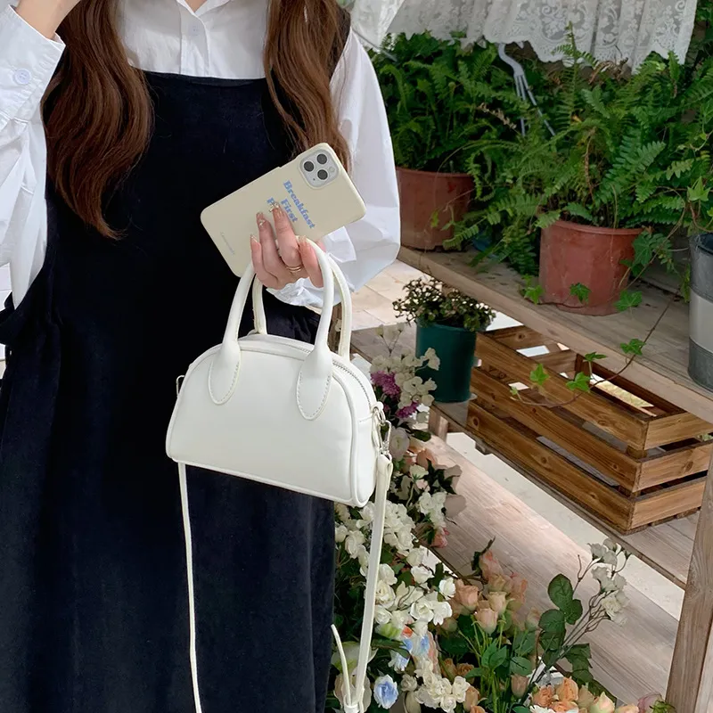Carksky PU Shoulder Bag Crossbody Bag Handbag Women's White/Pink/Black-1