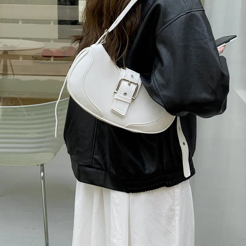 Carksky PU Crossbody Bag Shoulder Bag Women's Black/White-7
