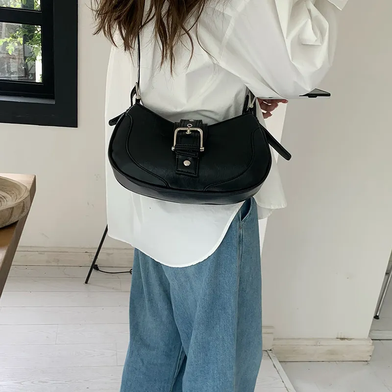 Carksky PU Crossbody Bag Shoulder Bag Women's Black/White-1