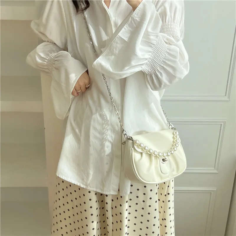 Carksky PU Crossbody Handbag Regular Women's White-4