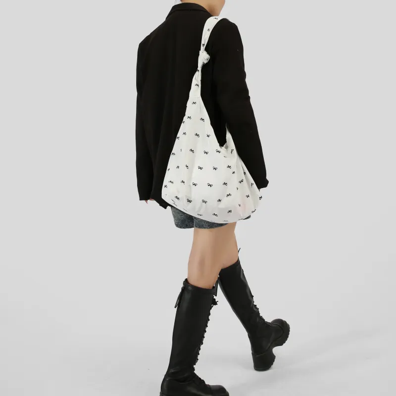 Carksky Canvas Canvas Bag Shoulder Bags Women's Black/White-5