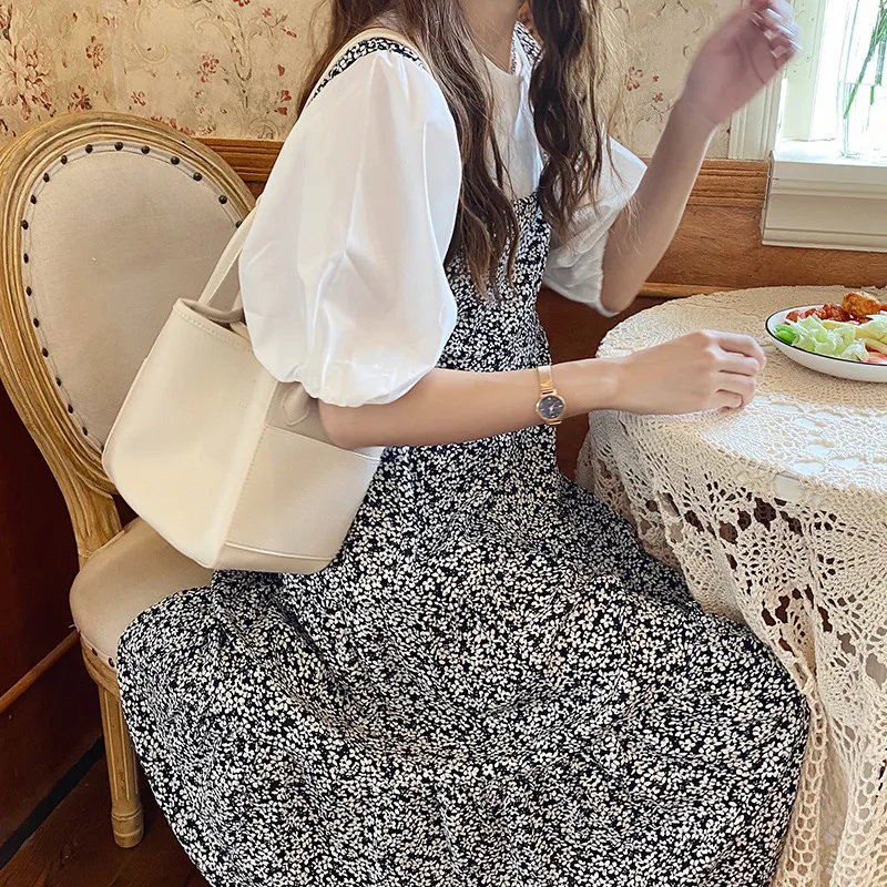 Carksky PU Shoulder Bag Regular Women's White/Black-4