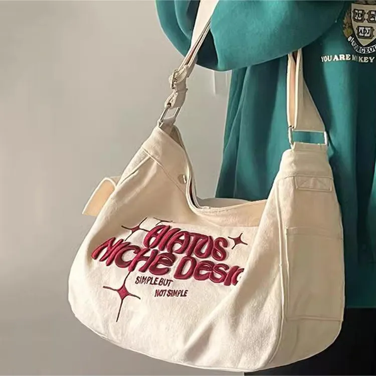 Carksky Canvas Canvas Bag Crossbody Bag Women's Ecru-2