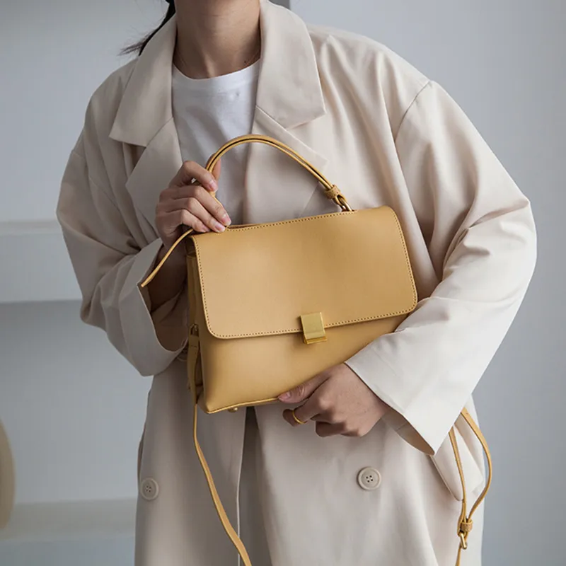 Carksky Cow Leather Shoulder Bag Crossbody Bag Handbag Regular Women's White/Black/Yellow/Blue/Brown/Khaki-9