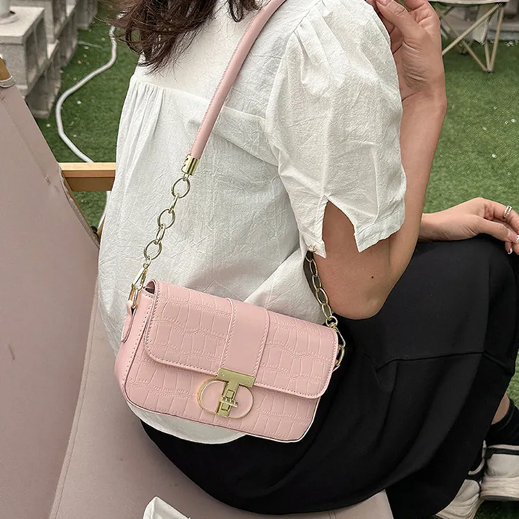 Carksky PU Crossbody Bag Shoulder Bag Small Size Women's White/Pink/Black-5