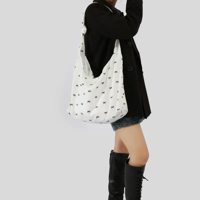 Carksky Canvas Canvas Bag Shoulder Bags Women's Black/White-6