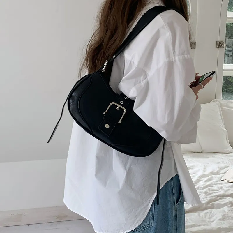 Carksky PU Crossbody Bag Shoulder Bag Women's Black/White-2