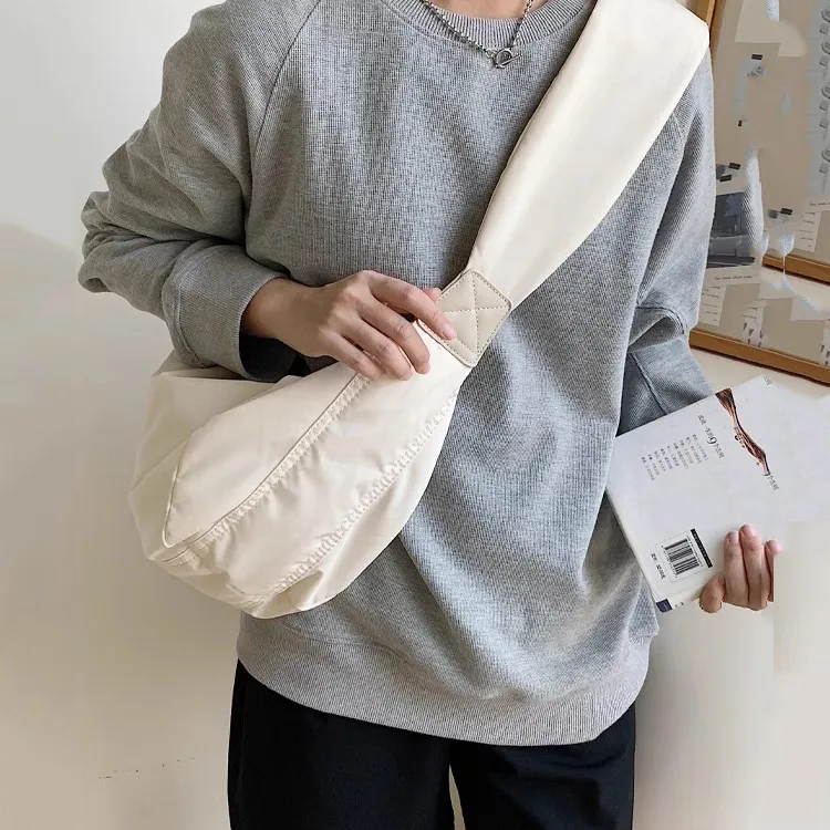 Carksky Canvas Canvas Bag Shoulder Bags Regular Unisex White/Black-4