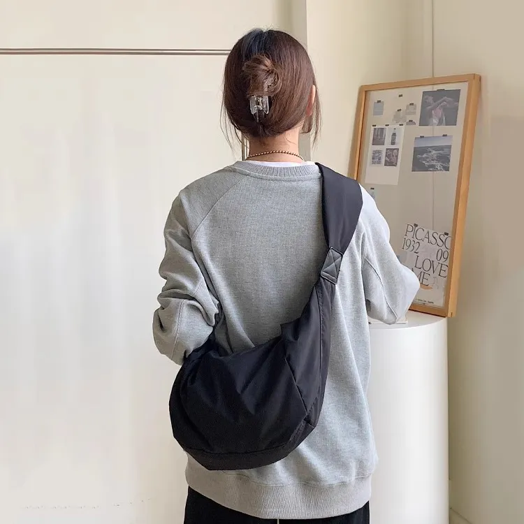 Carksky Canvas Canvas Bag Shoulder Bags Regular Unisex White/Black-7