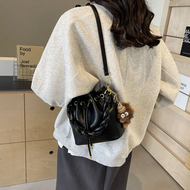 Carksky PU Bucket Bags Shoulder Bag Crossbody Bag Handbag Women's-4