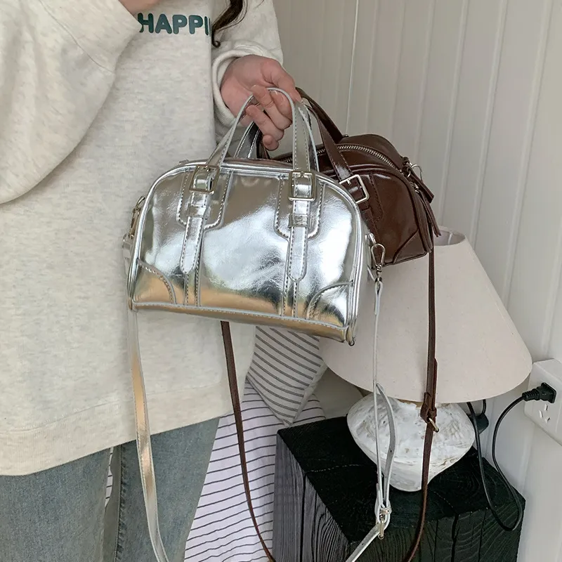 Carksky PU Portable Crossbody Bag Women's Black/Coffee/Silver-11