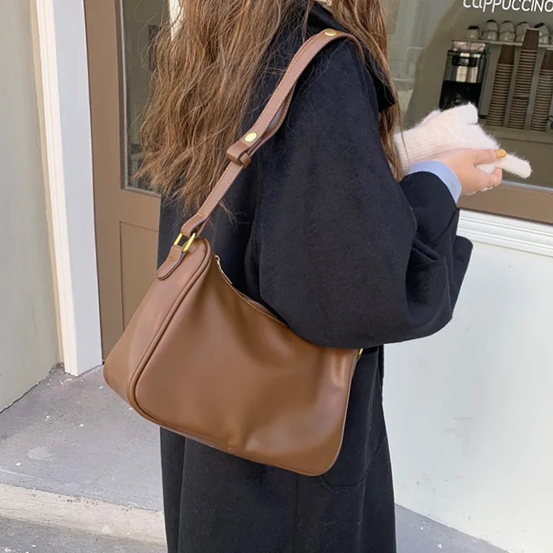Carksky PU Shoulder Bag Women's Brown/Black-5