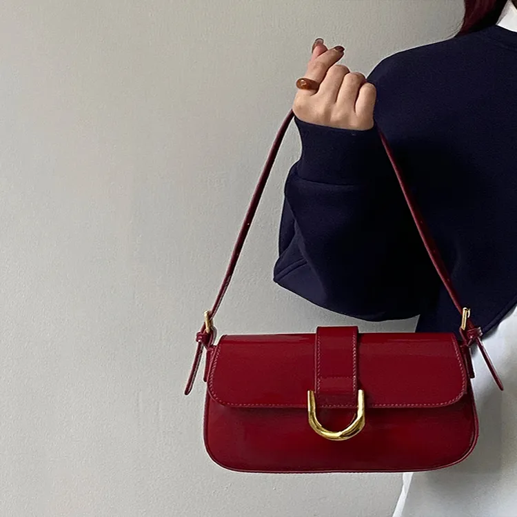 Carksky PU Crossbody Bag Shoulder Bag Regular Women's Red/Black-1