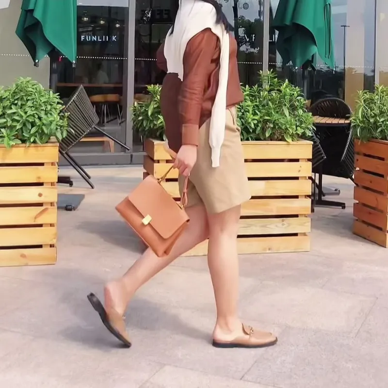 Carksky Cow Leather Shoulder Bag Crossbody Bag Handbag Regular Women's White/Black/Yellow/Blue/Brown/Khaki-20