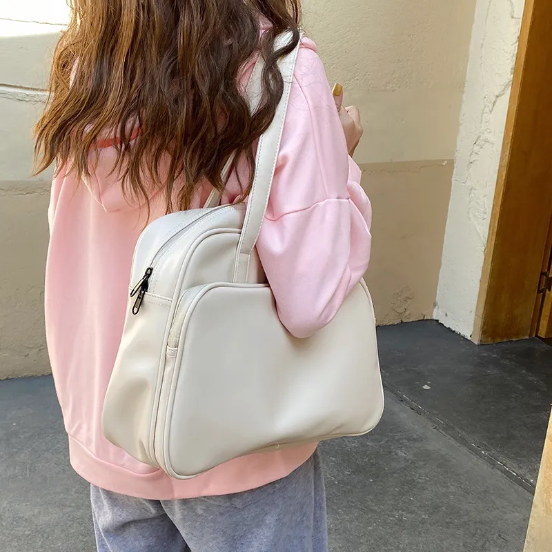Carksky PU Shoulder Bag Women's Yellow/White/Black-11