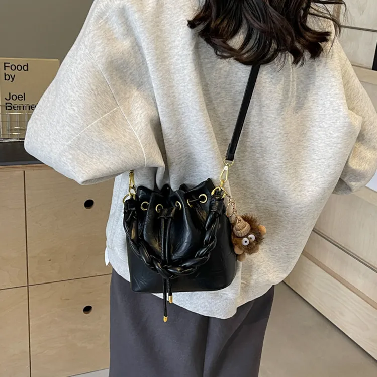 Carksky PU Bucket Bags Shoulder Bag Crossbody Bag Handbag Women's-3