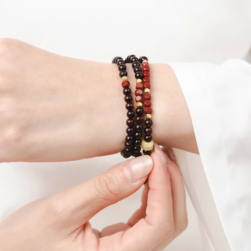 Tan Xin Pterocarpus Wooden Bracelets Women's-2