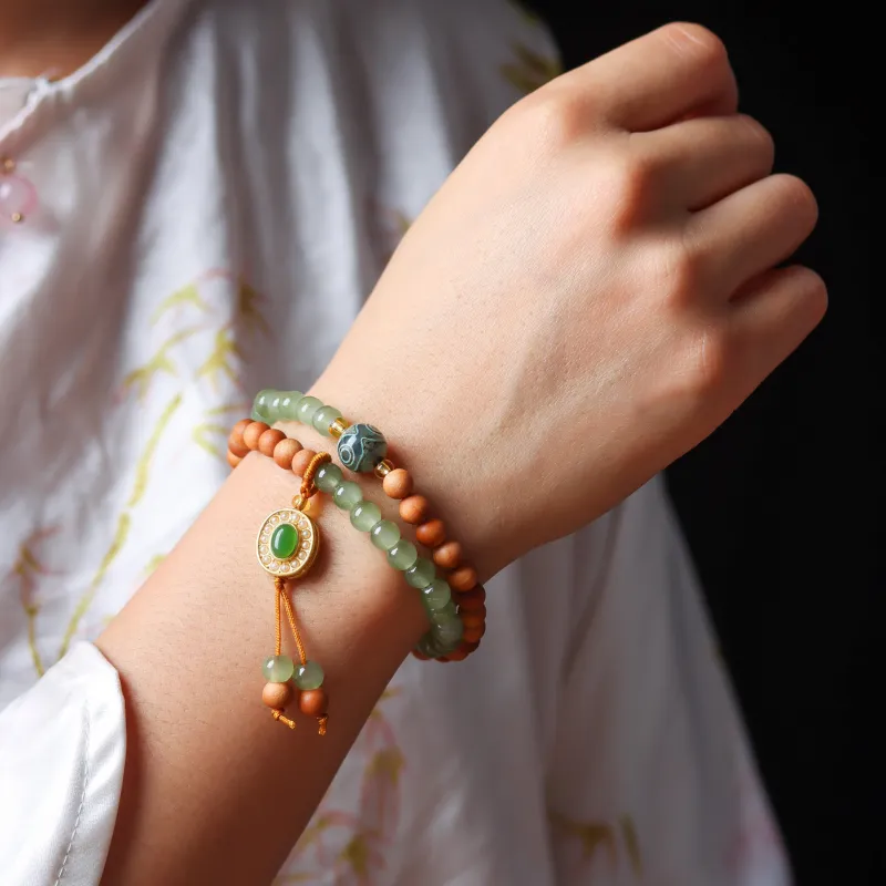 Tan Xin Barbie Sandalwood Wooden Bracelets Women's-1