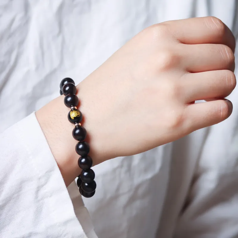 Tan Xin Pterocarpus Good Luck Beaded Bracelet Unisex-1