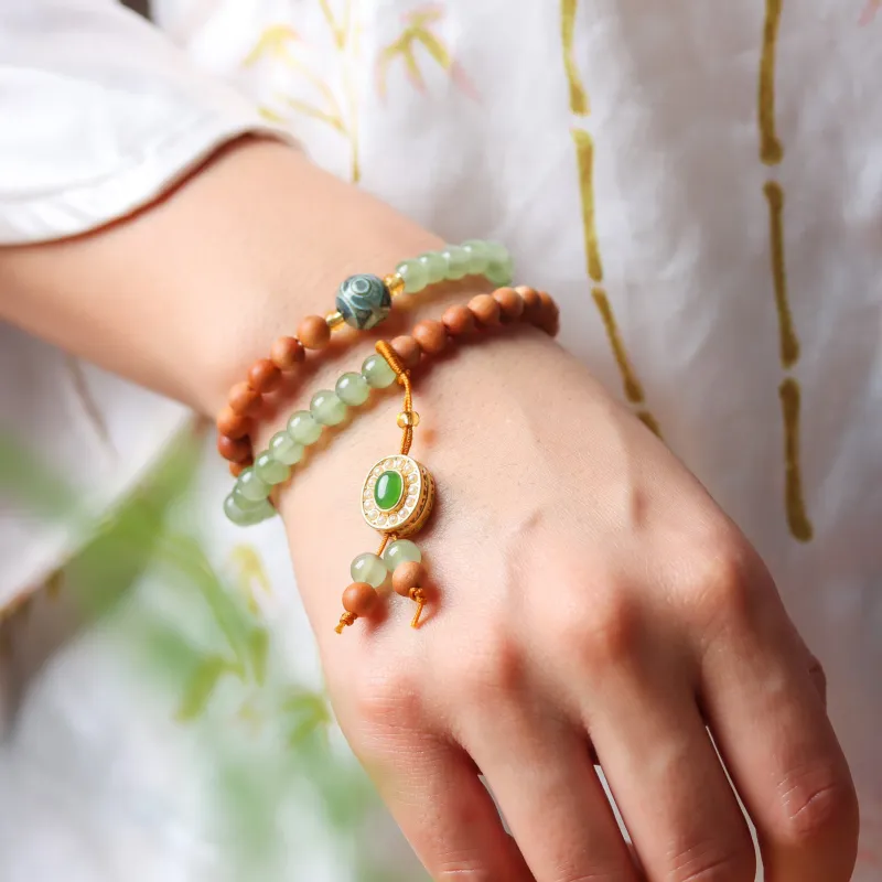 Tan Xin Barbie Sandalwood Wooden Bracelets Women's-2