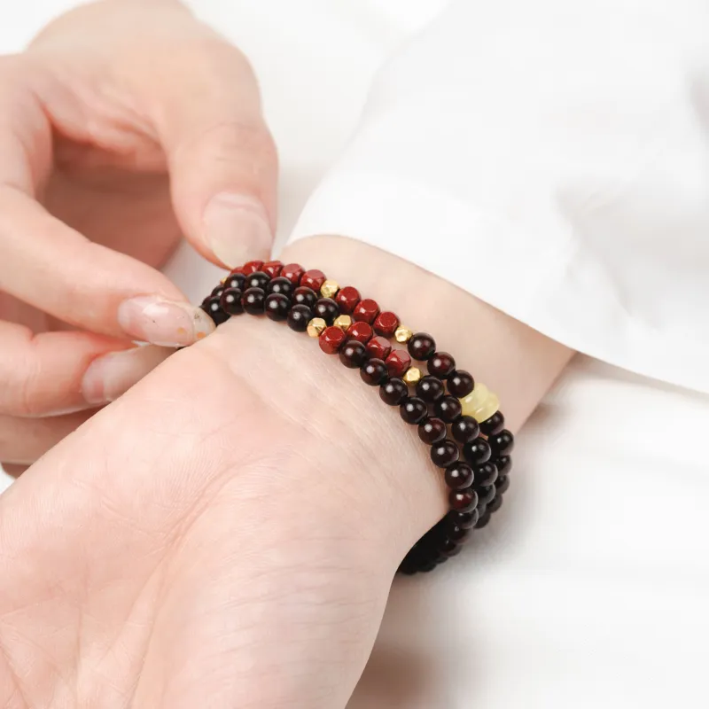 Tan Xin Pterocarpus Wooden Bracelets Women's-3
