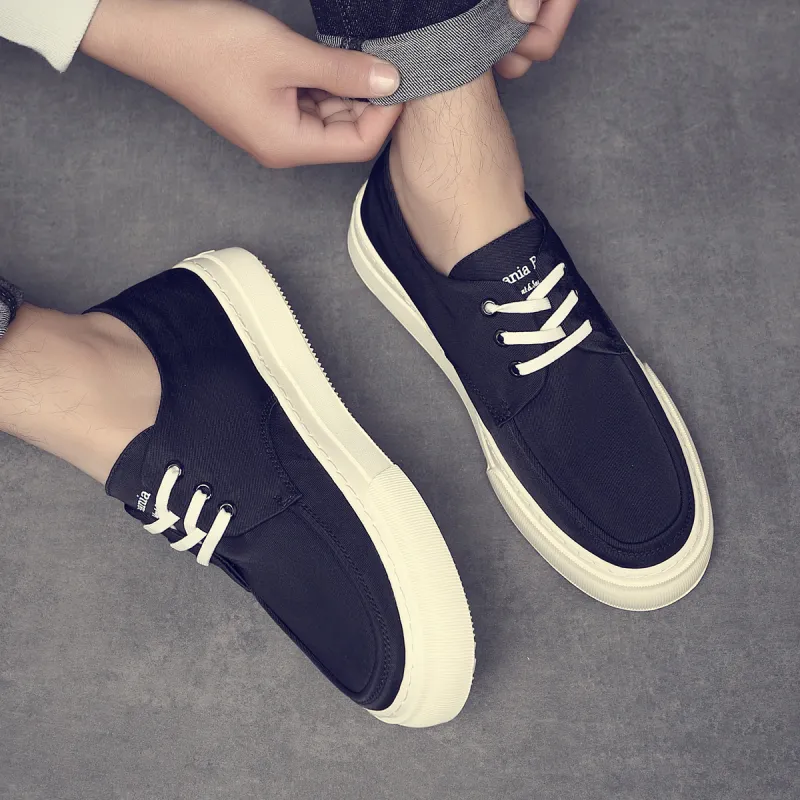 OCEANIA ROO Slip Resistant, Breathable, Lightweight Low Top Canvas Shoes Men's Black-4