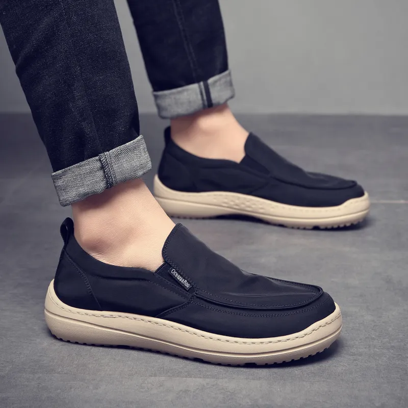 OCEANIA ROO Large Australian Kangaroo Cushioning Height Increasing Slip-Resistant Low-Top Skateboard Shoes Men's Black-3