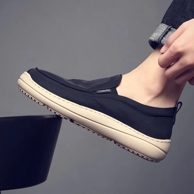 OCEANIA ROO Large Australian Kangaroo Cushioning Height Increasing Slip-Resistant Low-Top Skateboard Shoes Men's Black-4