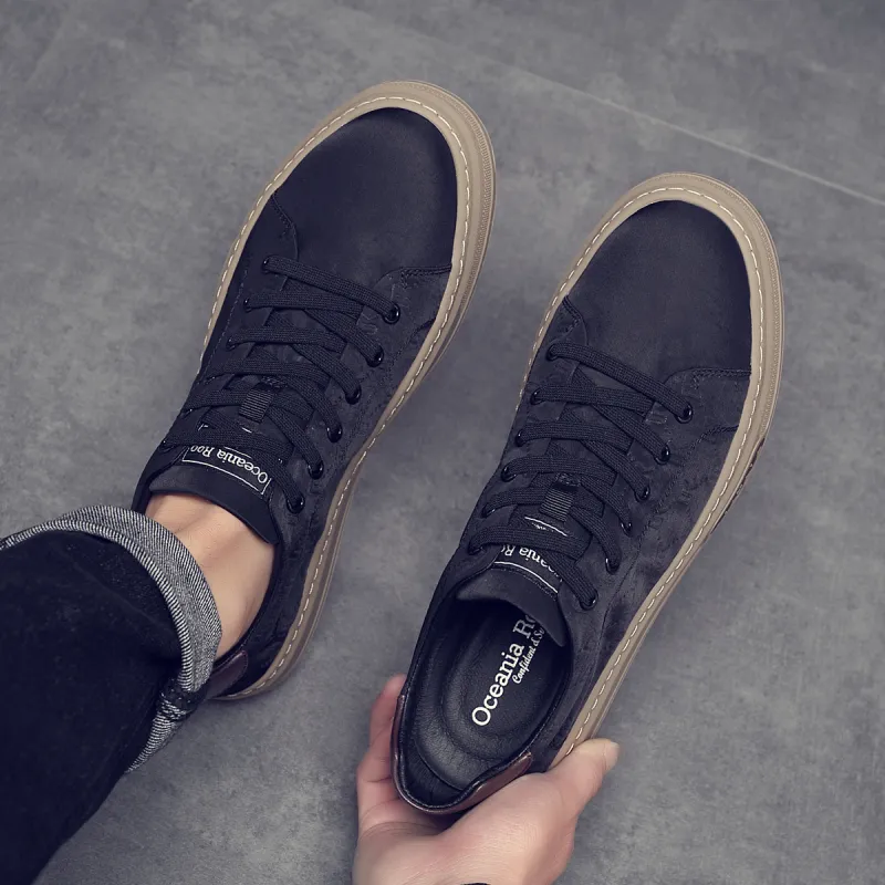 OCEANIA ROO Australasian Kangaroo Non slip Lightweight Low Top Skateboard Shoes Men's Black-2