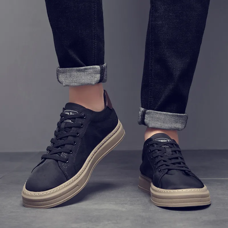 OCEANIA ROO Australasian Kangaroo Non slip Lightweight Low Top Skateboard Shoes Men's Black-1