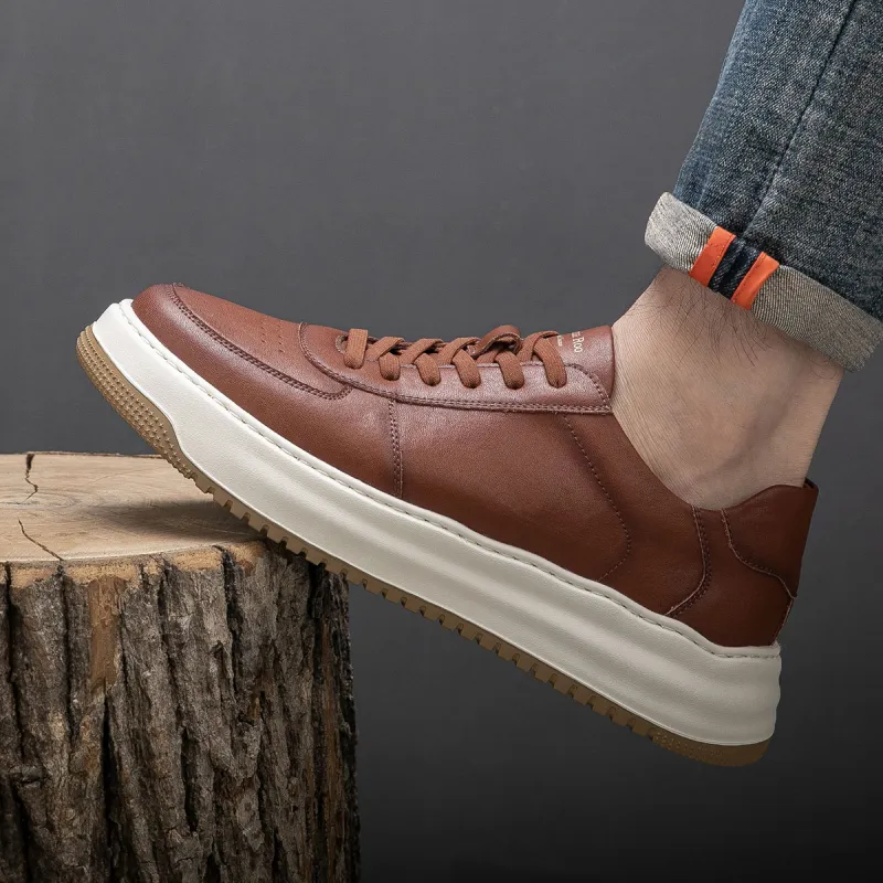 OCEANIA ROO Australasian Kangaroo Slip Resistant Shock Absorbers Lightweight Skateboard Shoes Men's Red Brown-4