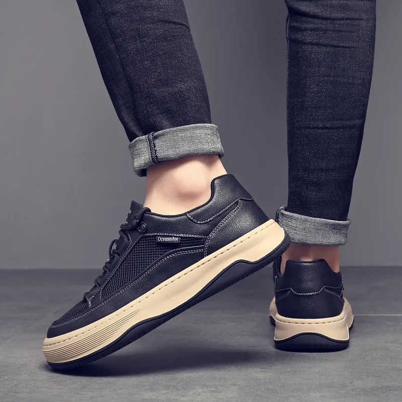 OCEANIA ROO Australasian Kangaroo Non slip Lightweight Low Top Skateboard Shoes Men's Black-2