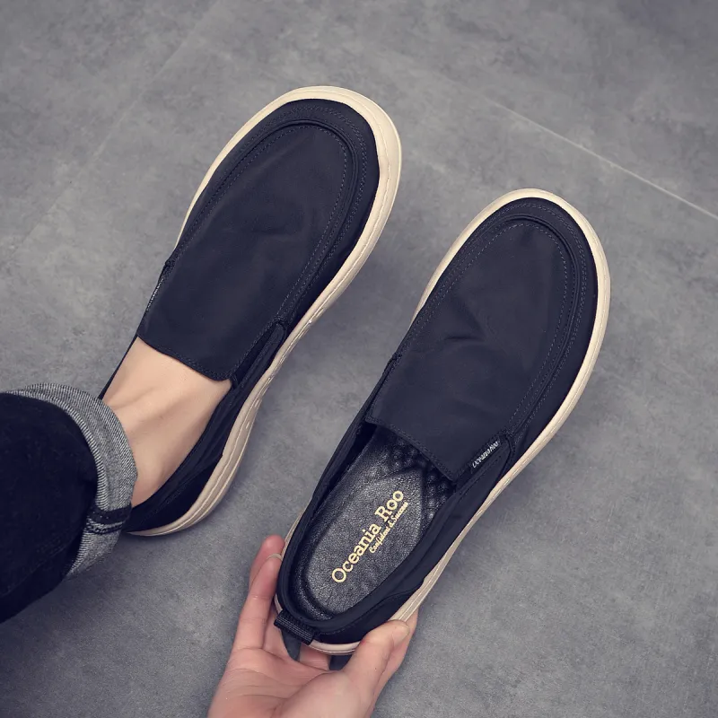 OCEANIA ROO Large Australian Kangaroo Cushioning Height Increasing Slip-Resistant Low-Top Skateboard Shoes Men's Black-7