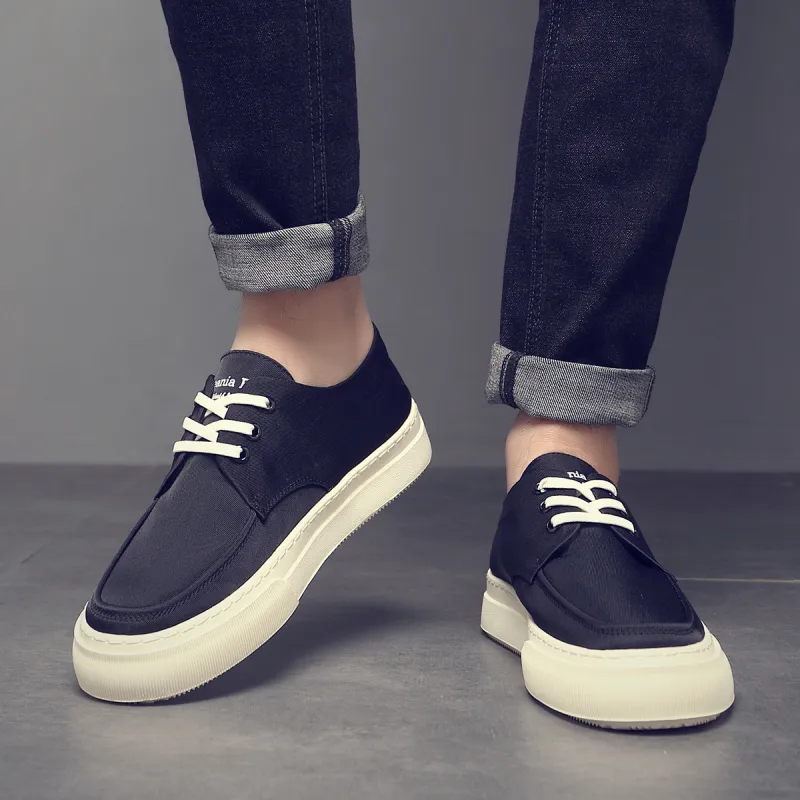 OCEANIA ROO Slip Resistant, Breathable, Lightweight Low Top Canvas Shoes Men's Black-1