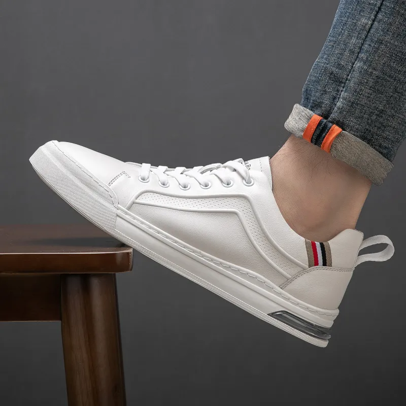 OCEANIA ROO Australasian Kangaroo Slip Resistant Shock Absorbers Lightweight Low Top Skateboard Shoes Men's White-4