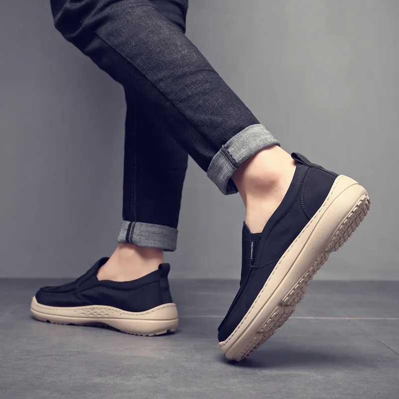 OCEANIA ROO Large Australian Kangaroo Cushioning Height Increasing Slip-Resistant Low-Top Skateboard Shoes Men's Black-5