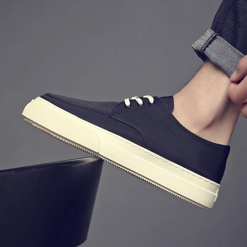 OCEANIA ROO Slip Resistant, Breathable, Lightweight Low Top Canvas Shoes Men's Black-5