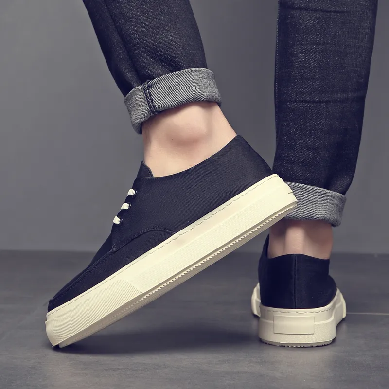 OCEANIA ROO Slip Resistant, Breathable, Lightweight Low Top Canvas Shoes Men's Black-3