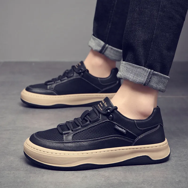 OCEANIA ROO Australasian Kangaroo Non slip Lightweight Low Top Skateboard Shoes Men's Black-1