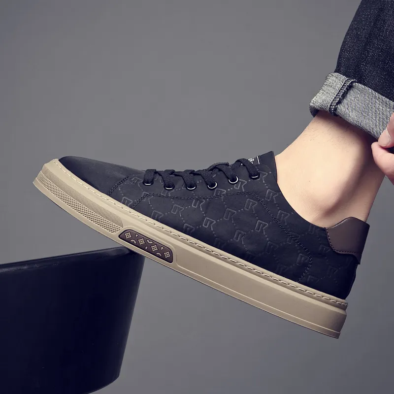 OCEANIA ROO Australasian Kangaroo Non slip Lightweight Low Top Skateboard Shoes Men's Black-5