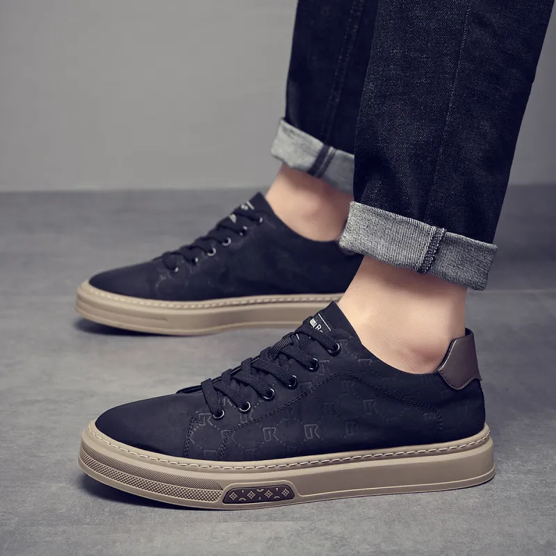 OCEANIA ROO Australasian Kangaroo Non slip Lightweight Low Top Skateboard Shoes Men's Black-4