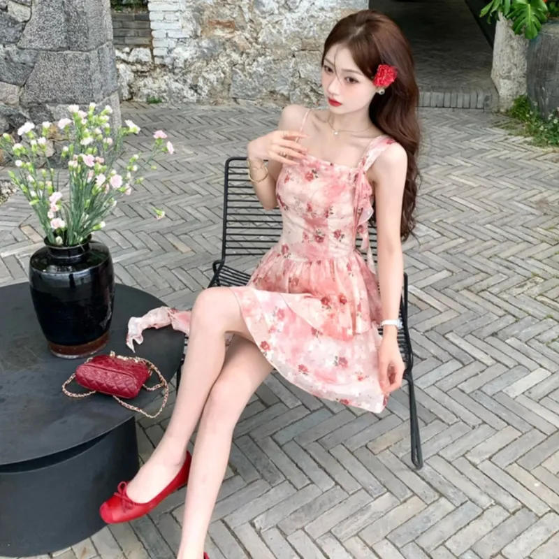 TASTILY Slip Dresses Women's Pink-2