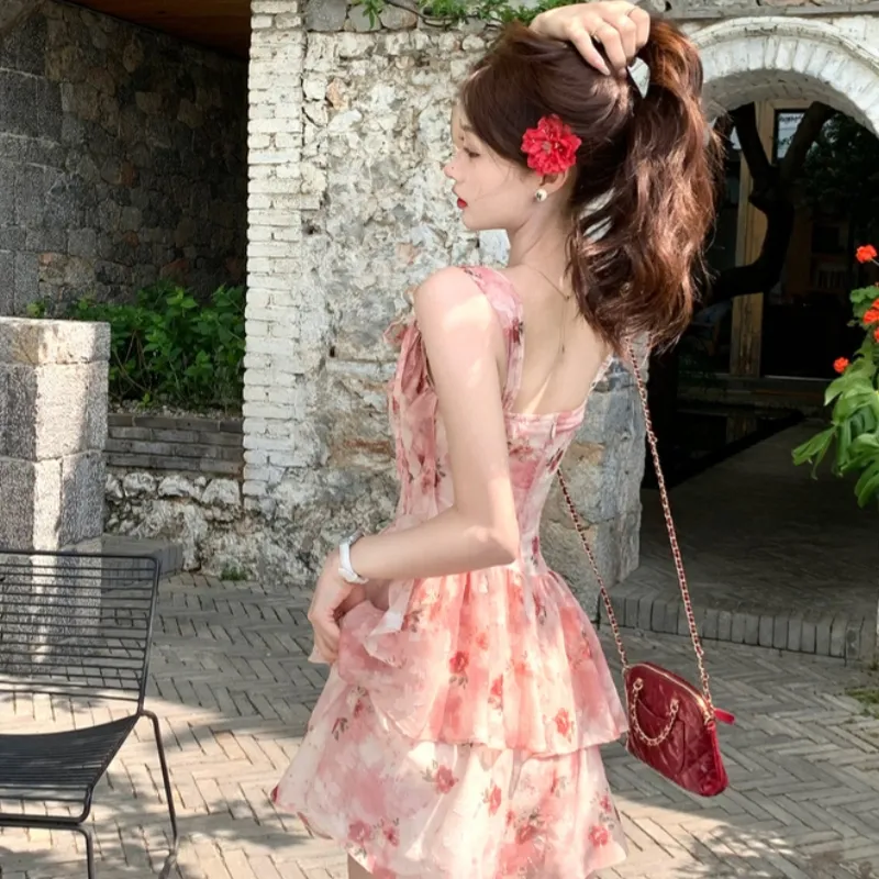 TASTILY Slip Dresses Women's Pink-7