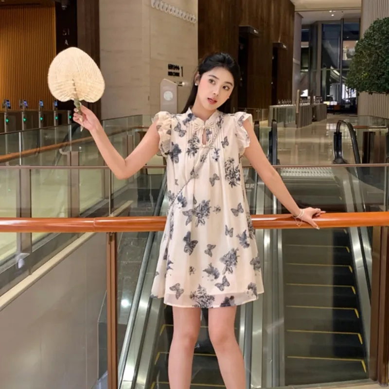 TASTILY Short Sleeved Dress Women's Ecru-2