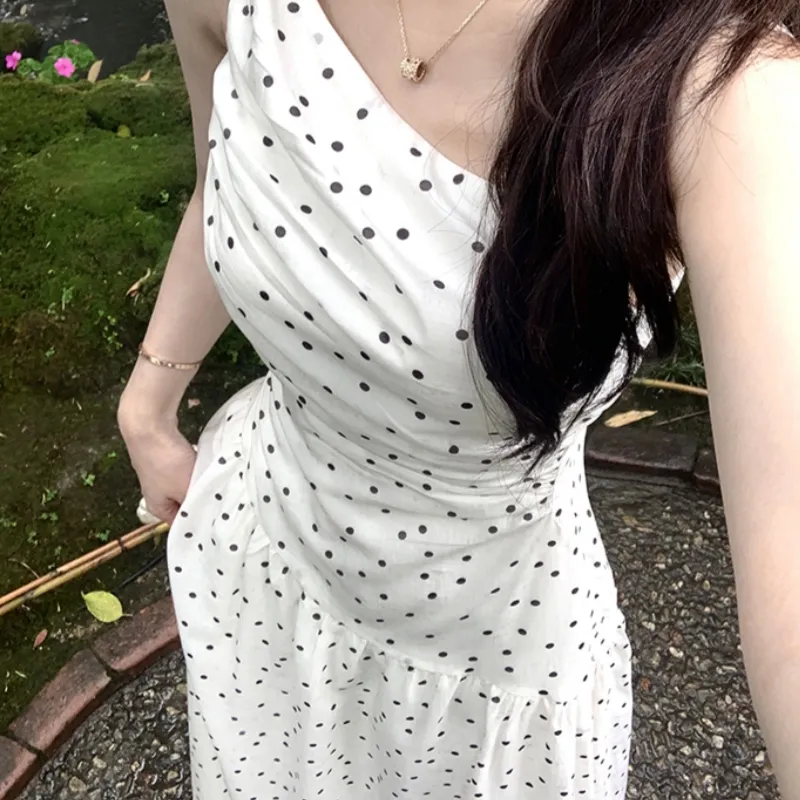 TASTILY Slip Dresses Women's White-13